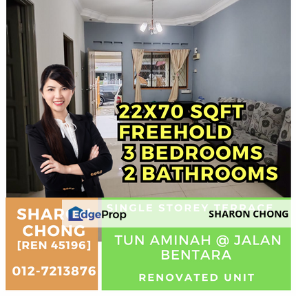 Single Storey Terrace House For Sale Taman Ungku Tun Aminah, Johor, Skudai