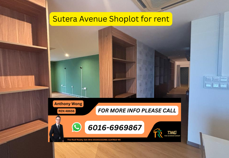 Sutera Avenue Shoplot 3rd floor Block A  corner for rent SPA centre