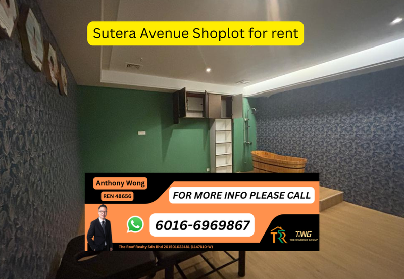 Sutera Avenue Shoplot 3rd floor Block A  corner for rent SPA centre