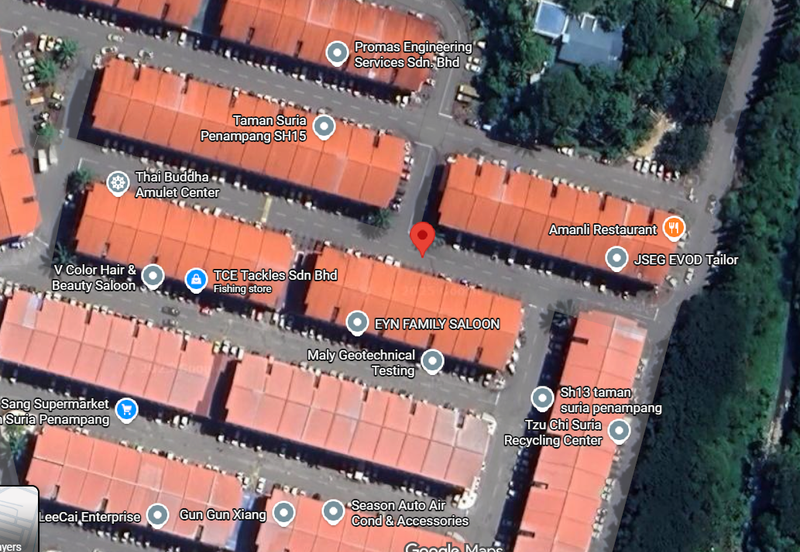 Taman Suria Shop corner penampang