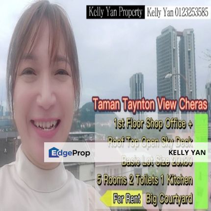 Taynton View Cheras 20x80 1st Floor Office+Rooftop Sky Deck+Courtyard 5 Room 2 Toilet 1 Kitchen Basic 1.4km EkoCheras MRT Taman Mutiara, Kuala Lumpur, Cheras