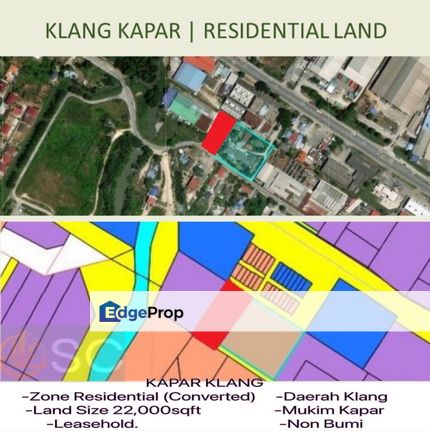 RM1.5mil! 22,000sqft Converted Residential Land Kapar Klang Beside Main Road for Sales, Selangor, Kapar 