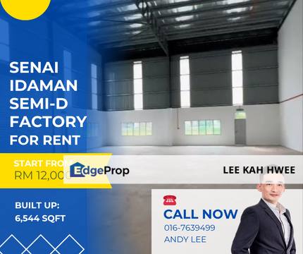 Taman Senai Idaman Semi-D Factory for Rent, Johor, Senai
