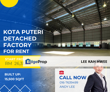 Taman Perindustrian Kota Puteri Detached Factory for Rent, Johor, Masai