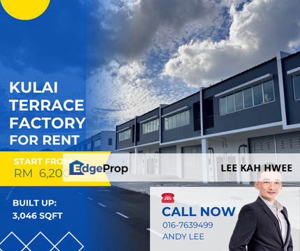 Bandar Indahpura Kulai Terrace Factory for Rent, Johor, Kulai
