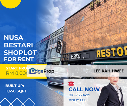 Taman Nusa Bestari Shop Lot for Rent, Johor, 