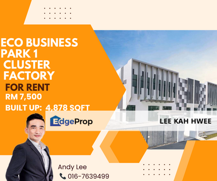 Eco Business Park 1 Cluster Factory for Rent/ Lease, Johor, Johor Bahru