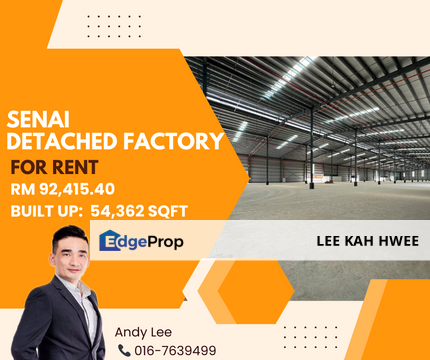 Kawasan Perindustrian Senai Fasa 3 Detahced Factory for Rent, Johor, Senai