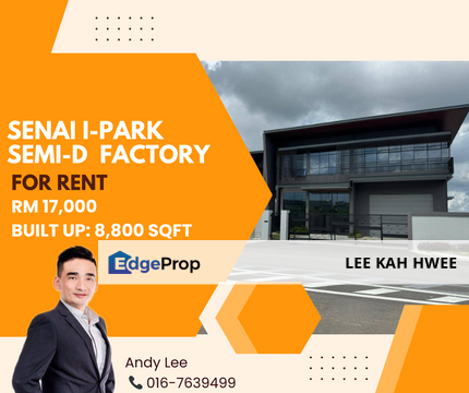 Senai Industrial Park Semi-D Factory for Rent, Johor, Senai