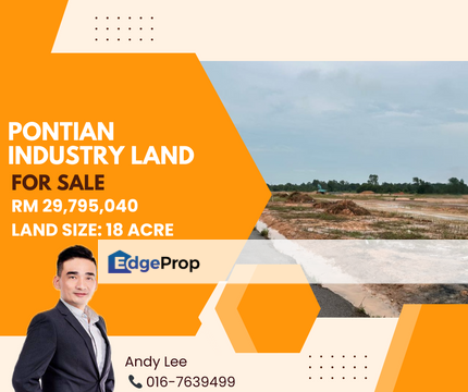 Kawasan Perindustrian Pontian Industrial Land for Sale, Johor, Pontian