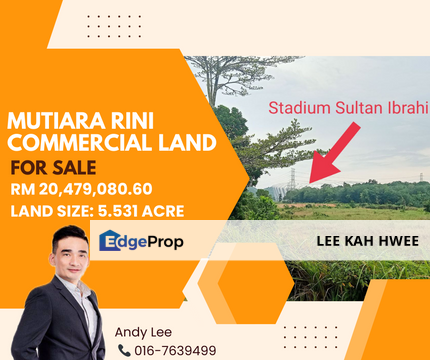 Taman Mutiara Rini Commercial Land for Sale, Johor, Skudai