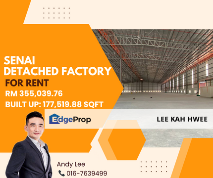 Kawasan Perindustrian Senai 1 Detached Factory Warehouse for Rent, Johor, Senai