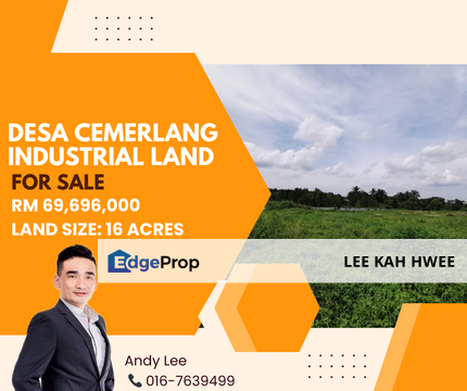 Taman Perindstrian Desa Cemerlang Industrial Land for Sale, Johor, Ulu Tiram