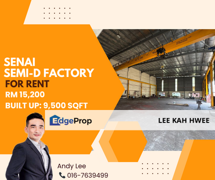 Kawasan Perindustrian Senai Semi-D Factory for Rent, Johor, Senai