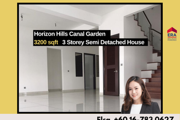 3 Storey Semi Detached House at Horizon Hills Canal Garden