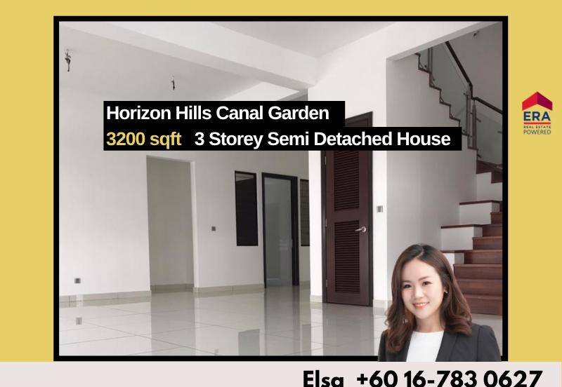 3 Storey Semi Detached House at Horizon Hills Canal Garden