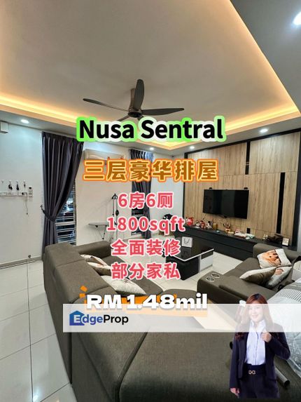 Nusa Sentral 3 Storey Superlink @ Fully Renovated & Partial Furnished, Johor, 