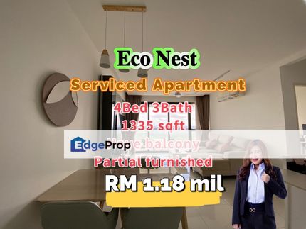 Eco Nest Apartment @ Partial Furnished & Have Balcony, Johor, Nusajaya