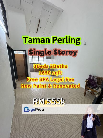 Taman Perling Single Storey @ New Paint & Renovated, Johor, Johor Bahru
