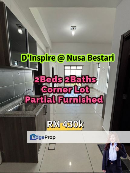 D'Inspire Residences @ Corner Unit @ Partial Furnished , Johor, Skudai
