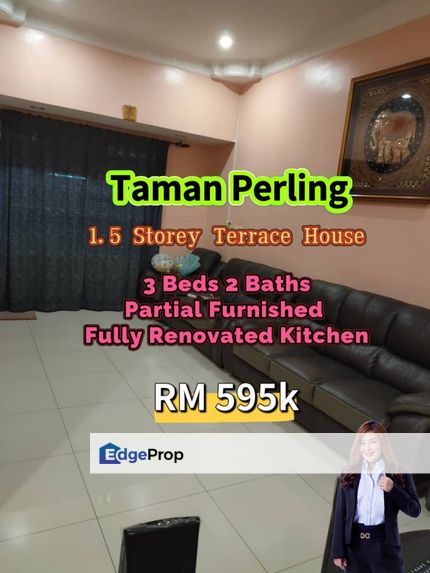 Taman Perling 1.5 Storey House @ Partial Furnished , Johor, Johor Bahru