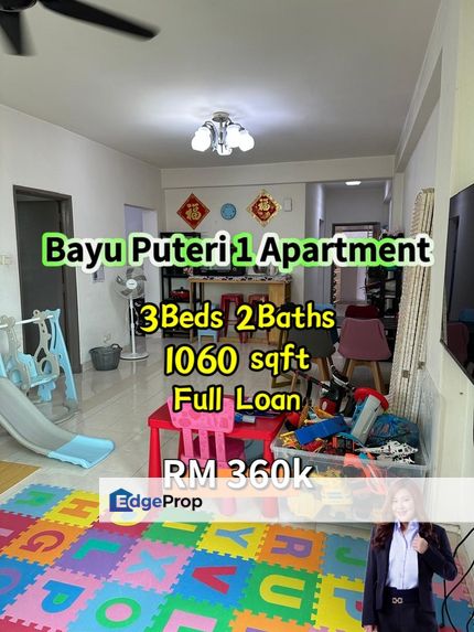Bayu Puteri 1 Apartment @ Full Loan, Johor, Johor Bahru