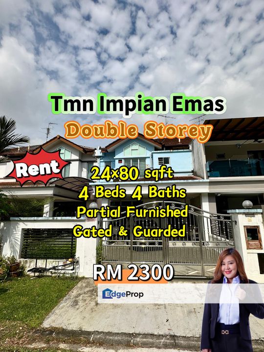 Taman Impian Emas Double Storey Partial Furnished, Johor, Skudai