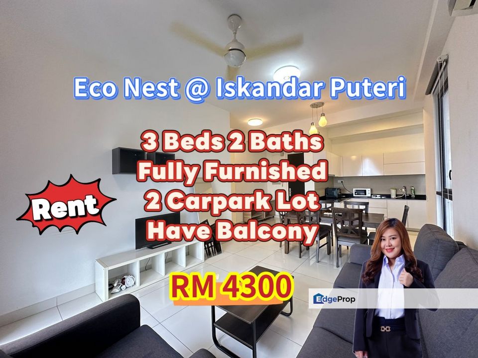 Eco Nest @ Have Balcony / Fully Furnished , Johor, Nusajaya