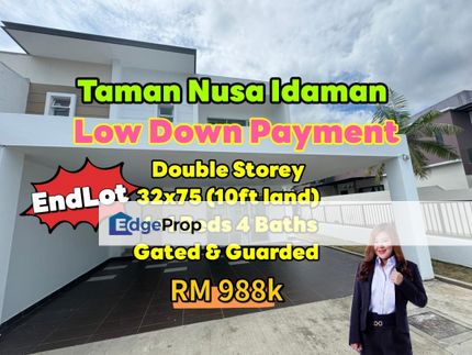 Low Down Payment Double Storey Endlot , Johor, 