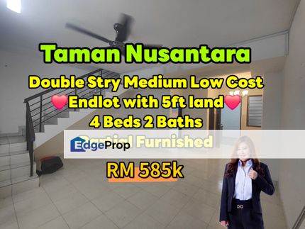 Taman Nusantara  Endlot with 5ft Land Double Stry Medium Low Cost, Johor, Gelang Patah