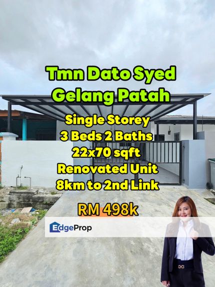 Taman Dato Syed Gelang Patah Fully Renovated Single Storey, Johor, Gelang Patah