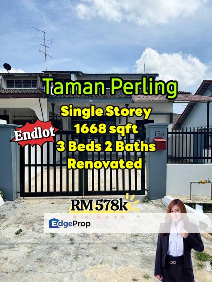 Taman Perling Endlot Single Storey Refurbish & Renovated , Johor, Johor Bahru