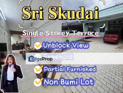 Sri Skudai Single Storey Terrace 🔥Unblock View 🔥 Partial Furnished, Johor, Skudai