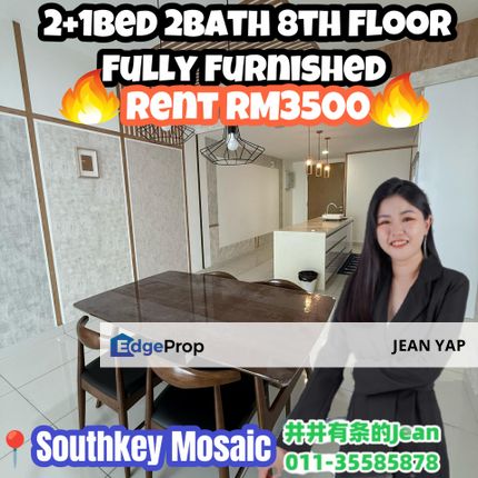 Southkey Mosaic 2+1BR Fully Furnished, Johor, Johor Bahru