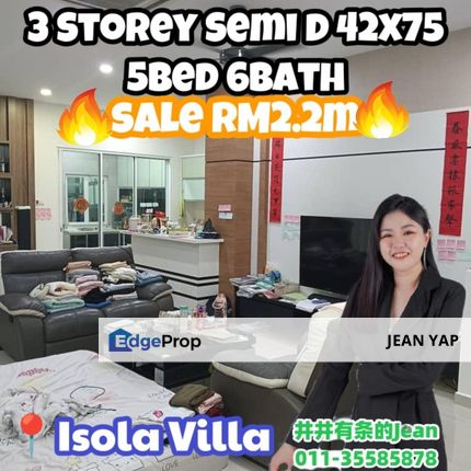 Isola Villa Senibong Cove 3 Storey Semi D, Johor, Masai