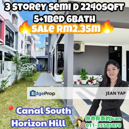 Horizon Hill Canal South 3Storey Semi D, Johor, 