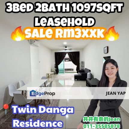 Twin Danga Residence 3 Bedrooms, Johor, Johor Bahru
