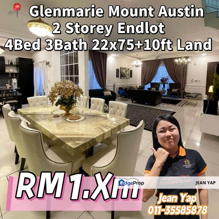 Glenmarie Mount Austin Double Storey Endlot, Johor, Johor Bahru