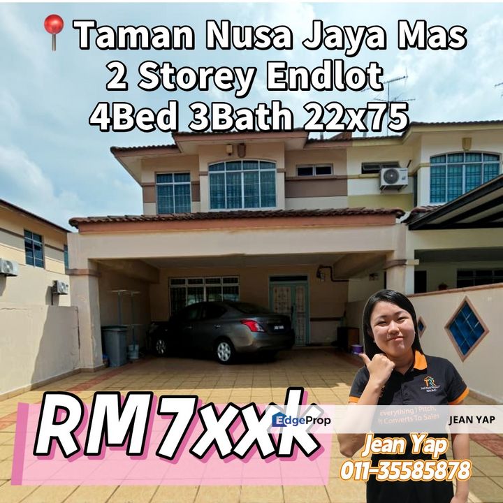 Taman Nusa Jaya Mas Double Storey Endlot, Johor, Skudai