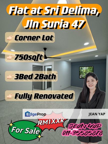 3BR Low Medium Cost Flat Fully Renovated Corner , Johor, Masai