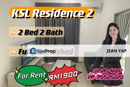 KSL Residence 2 2BR Fully Furnished, Johor, Johor Bahru