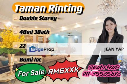 Taman Rinting Doubel Storey Bumi Lot 4BR, Johor, Masai