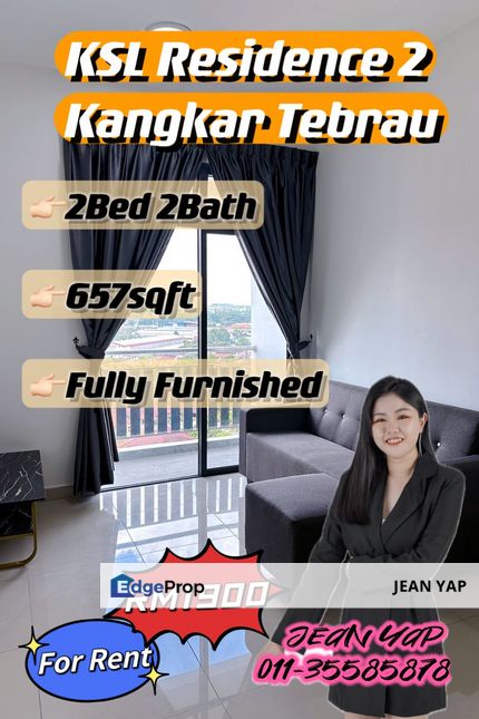 KSL Residence 2 2BR Fully Furnished, Johor, Johor Bahru