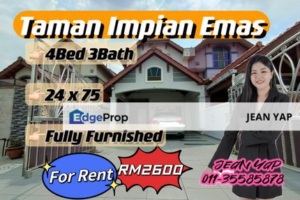 Impian Emas Double Storey 4BR Fully Furnish, Johor, Skudai