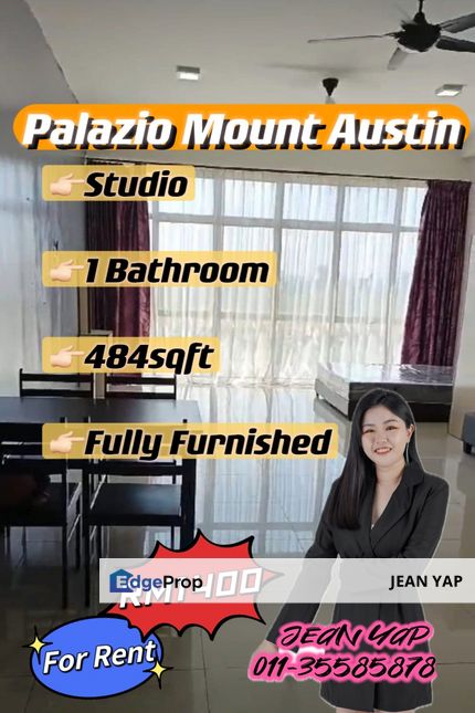 Palazio Mount Austin Studio Fully Furnish for Rent, Johor, Johor Bahru