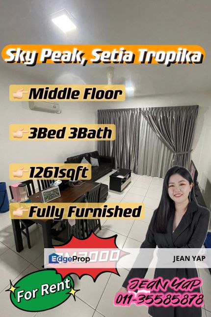 Sky Peak Setia Tropika 3BR for rent Fully Furnish, Johor, Setia Tropika