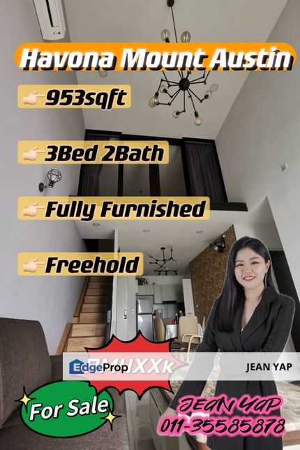 Havona Duplex 3BR Fully Furnish for sale , Johor, Johor Bahru