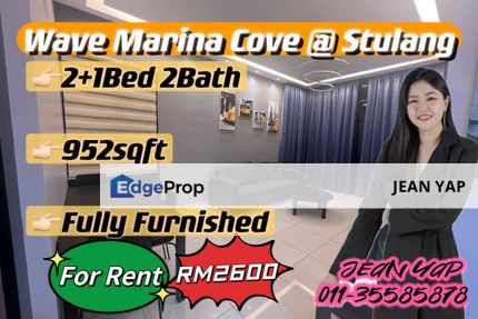 Wave Marina Cove Stulang 2+1BR fully furnish, Johor, Johor Bahru
