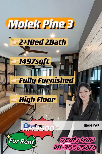 Molek Pine 3 2+1BR Fully Furnish High Floor, Johor, Johor Bahru