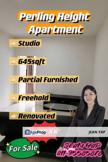 Perling Height Studio renovated 1 Bedroom, Johor, Johor Bahru